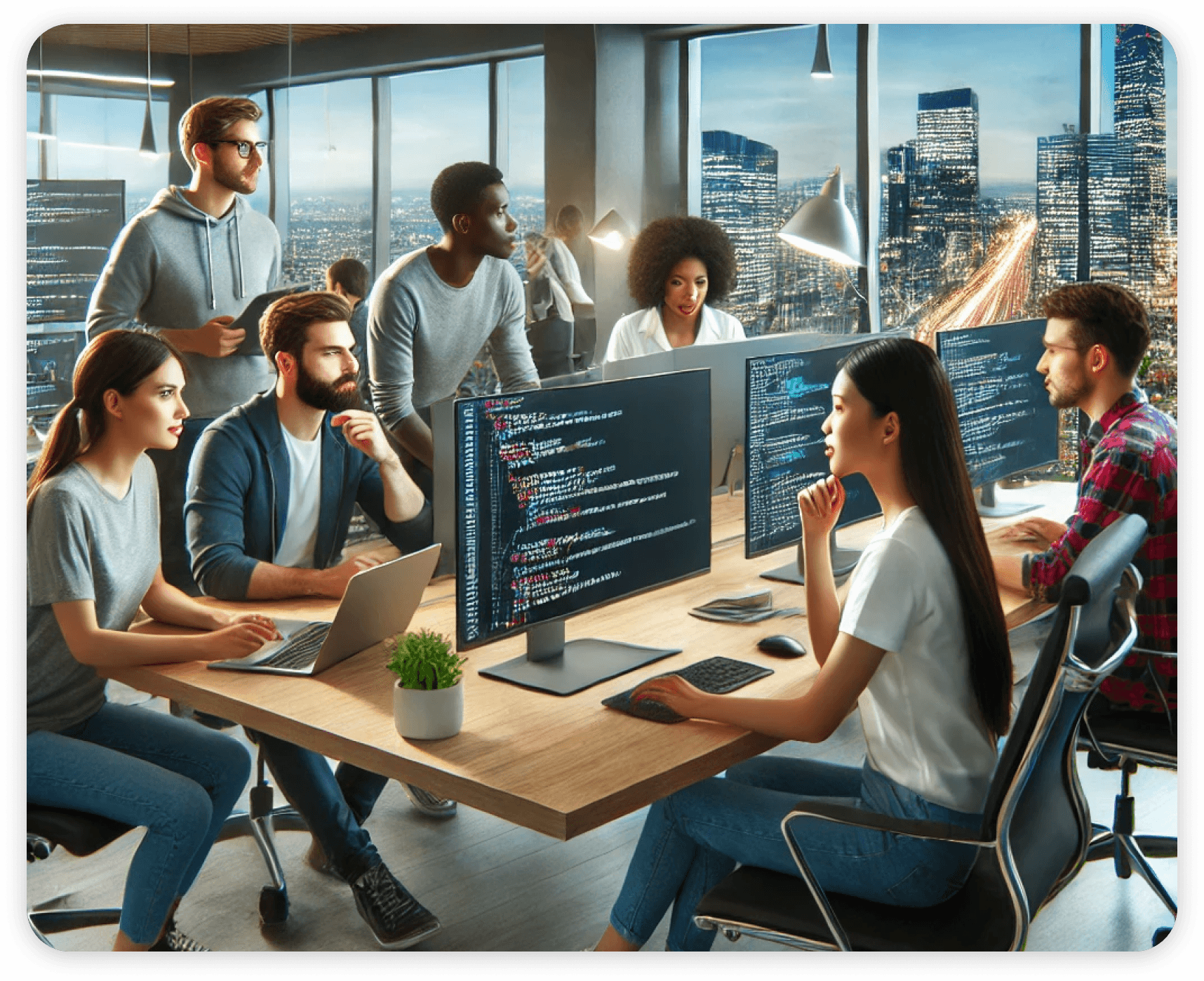 Oziny software developers collaborating